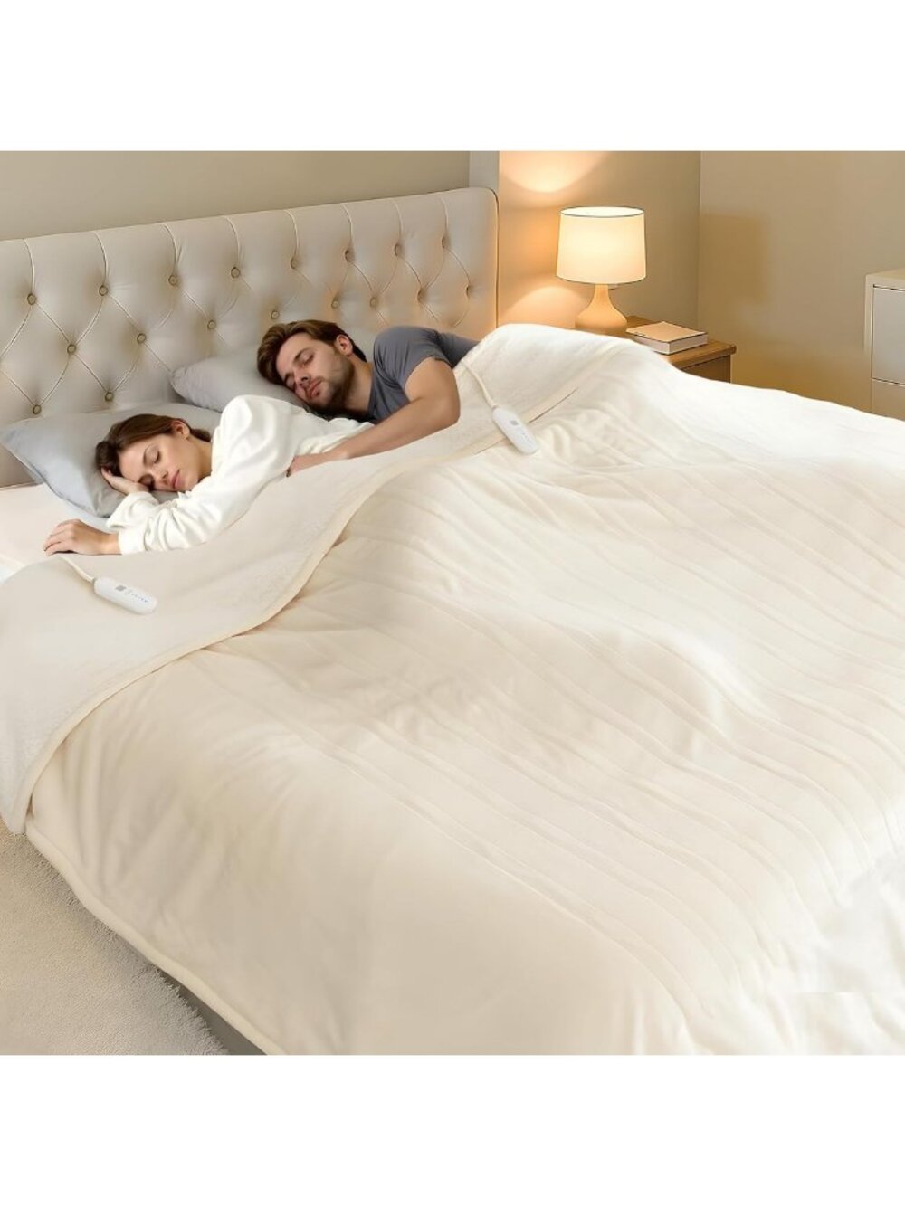 Cozy Queen Size Electric Blanket with Dual Control - Soft Heated Throw for